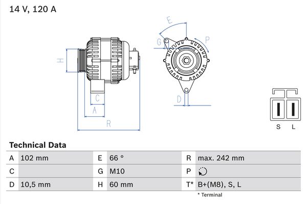 Alternator/Dynamo Bosch 0 986 049 550