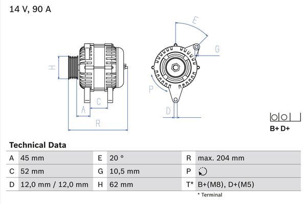 Alternator/Dynamo Bosch 0 986 049 610