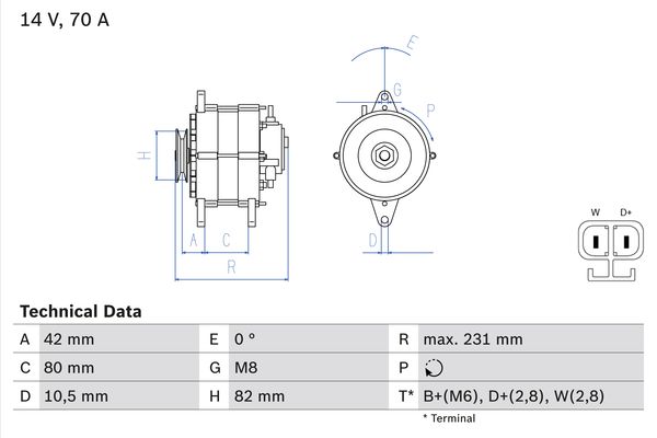 Alternator/Dynamo Bosch 0 986 049 730