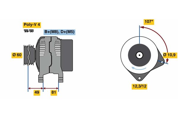 Alternator/Dynamo Bosch 0 986 049 740