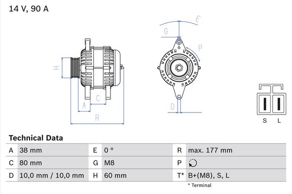 Alternator/Dynamo Bosch 0 986 049 800