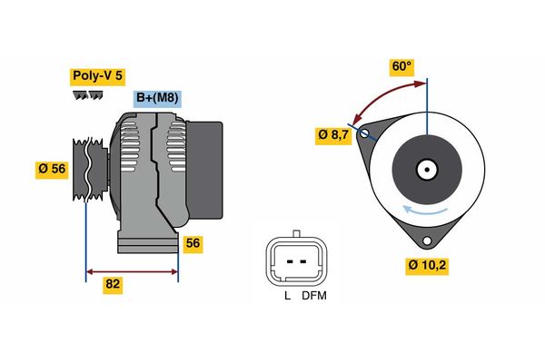 Alternator/Dynamo Bosch 0 986 049 910