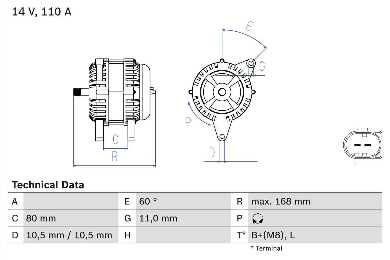Alternator/Dynamo Bosch 0 986 080 060