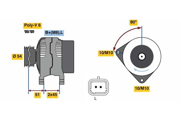 Alternator/Dynamo Bosch 0 986 080 110