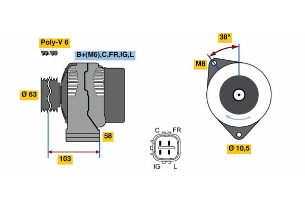 Alternator/Dynamo Bosch 0 986 080 240