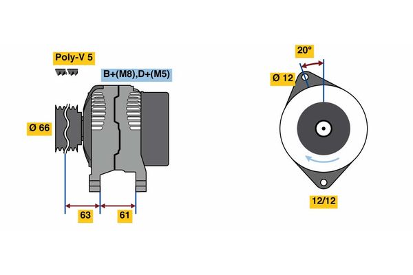 Alternator/Dynamo Bosch 0 986 080 280