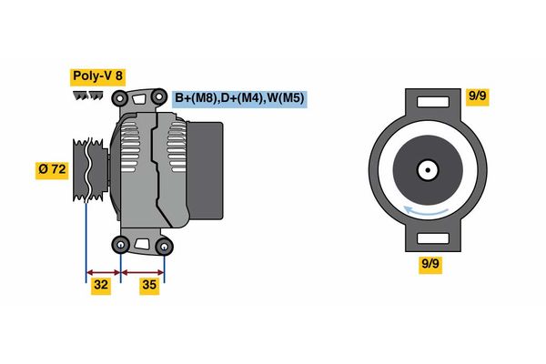 Alternator/Dynamo Bosch 0 986 080 310