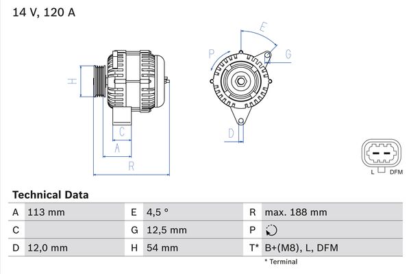 Alternator/Dynamo Bosch 0 986 080 370