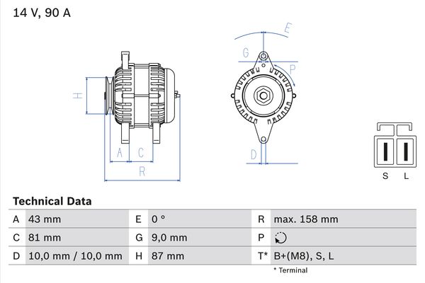 Alternator/Dynamo Bosch 0 986 080 430