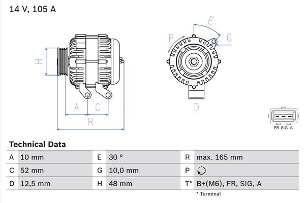 Alternator/Dynamo Bosch 0 986 080 440