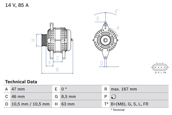 Alternator/Dynamo Bosch 0 986 080 480