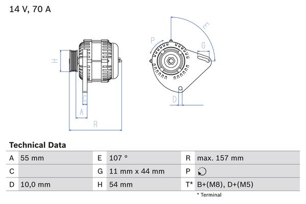 Alternator/Dynamo Bosch 0 986 080 490