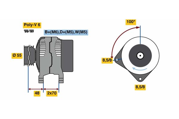 Alternator/Dynamo Bosch 0 986 080 510