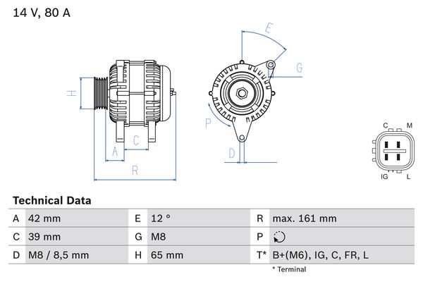 Alternator/Dynamo Bosch 0 986 080 570