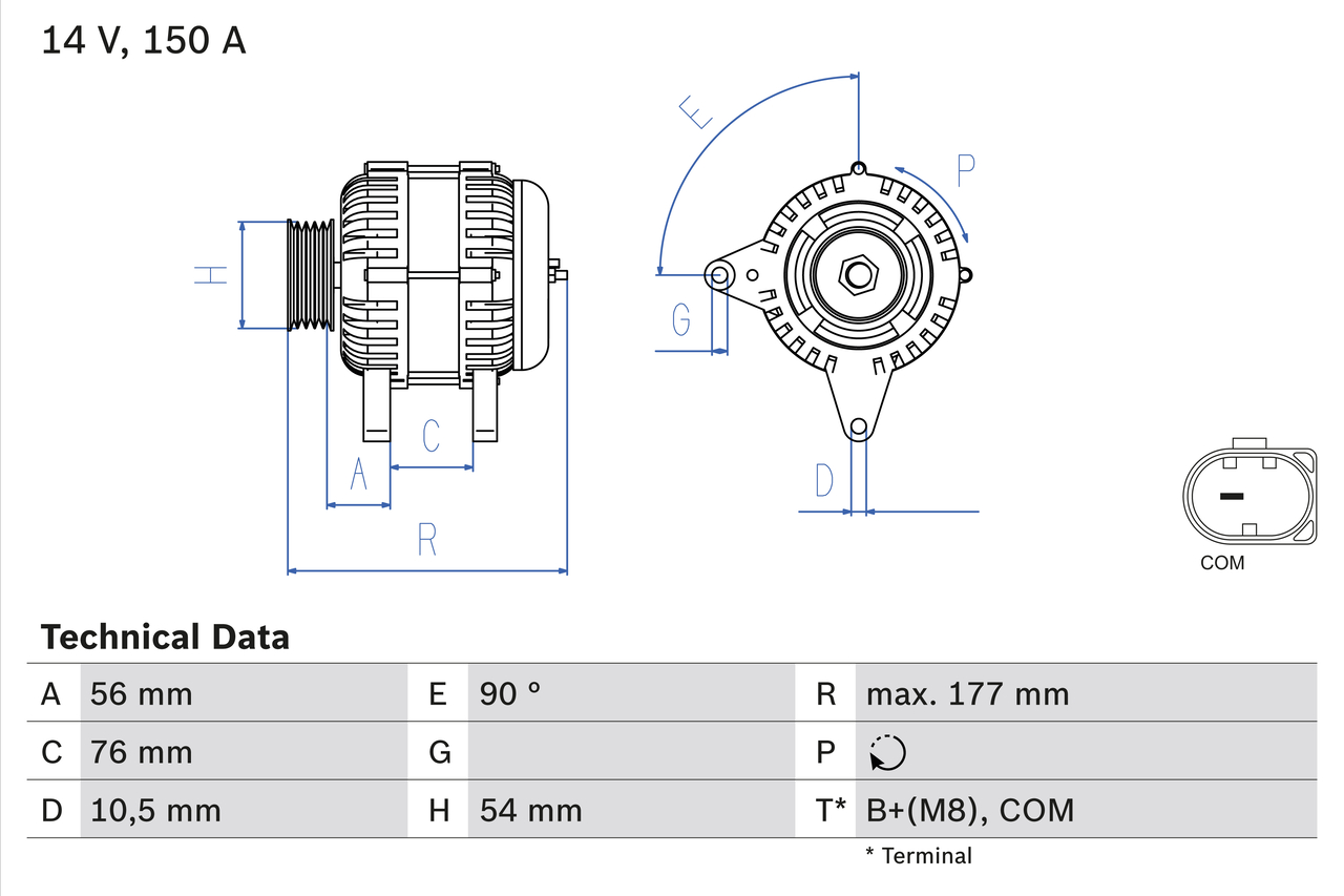 Alternator/Dynamo Bosch 0 986 080 580