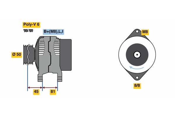 Alternator/Dynamo Bosch 0 986 080 650
