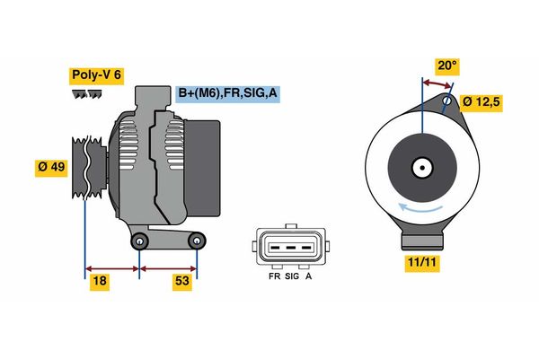 Alternator/Dynamo Bosch 0 986 080 700