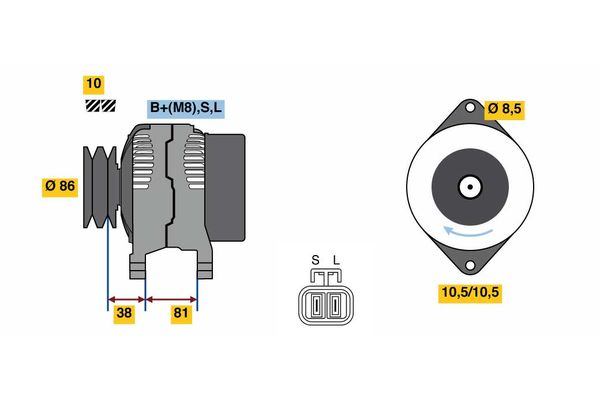 Alternator/Dynamo Bosch 0 986 080 740