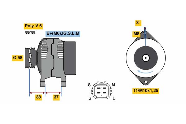 Alternator/Dynamo Bosch 0 986 080 770