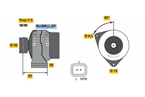 Alternator/Dynamo Bosch 0 986 080 780