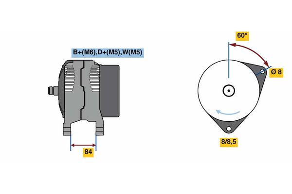 Alternator/Dynamo Bosch 0 986 080 820