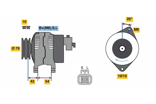 Alternator/Dynamo Bosch 0 986 080 840