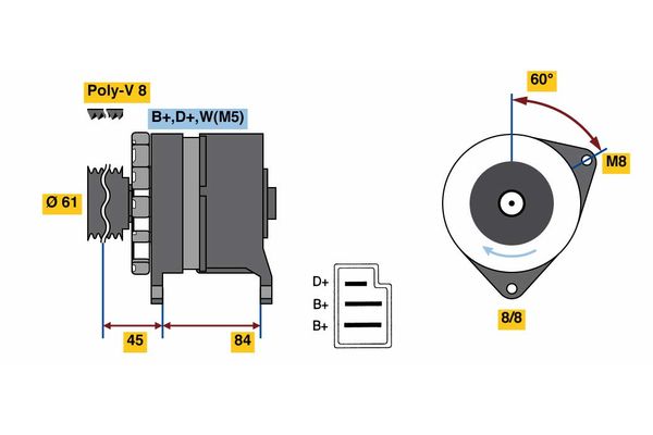 Alternator/Dynamo Bosch 0 986 080 850