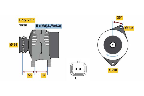 Alternator/Dynamo Bosch 0 986 080 870