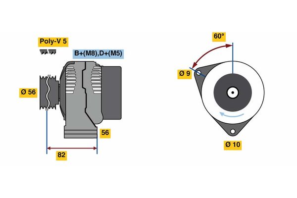 Alternator/Dynamo Bosch 0 986 080 890