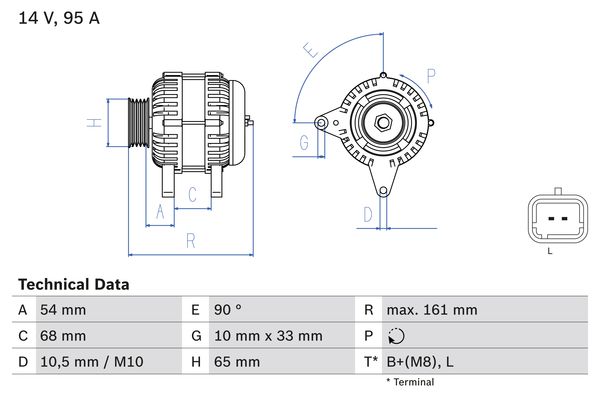 Alternator/Dynamo Bosch 0 986 080 960