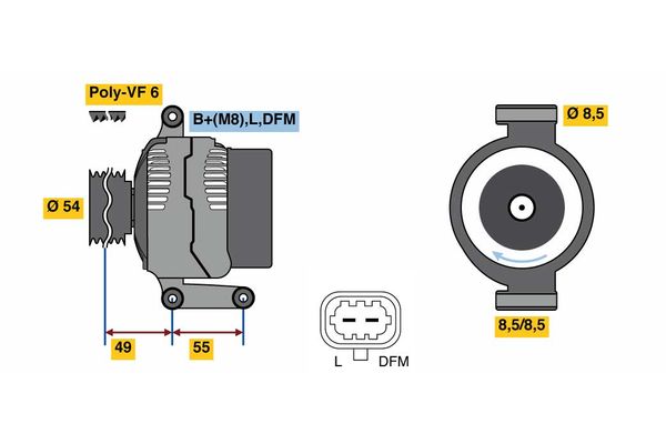 Alternator/Dynamo Bosch 0 986 081 070