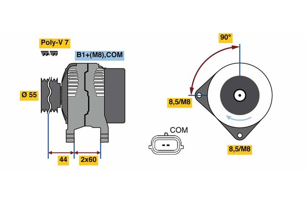 Alternator/Dynamo Bosch 0 986 081 080