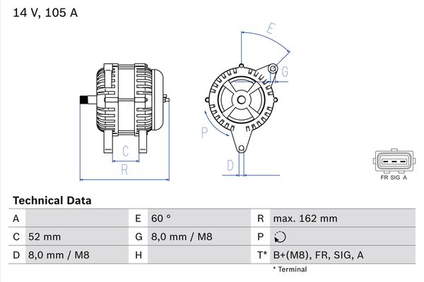 Alternator/Dynamo Bosch 0 986 081 090