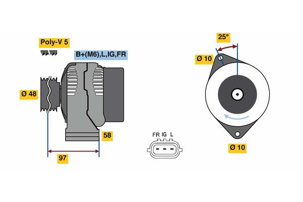 Alternator/Dynamo Bosch 0 986 081 210