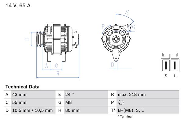 Alternator/Dynamo Bosch 0 986 081 740