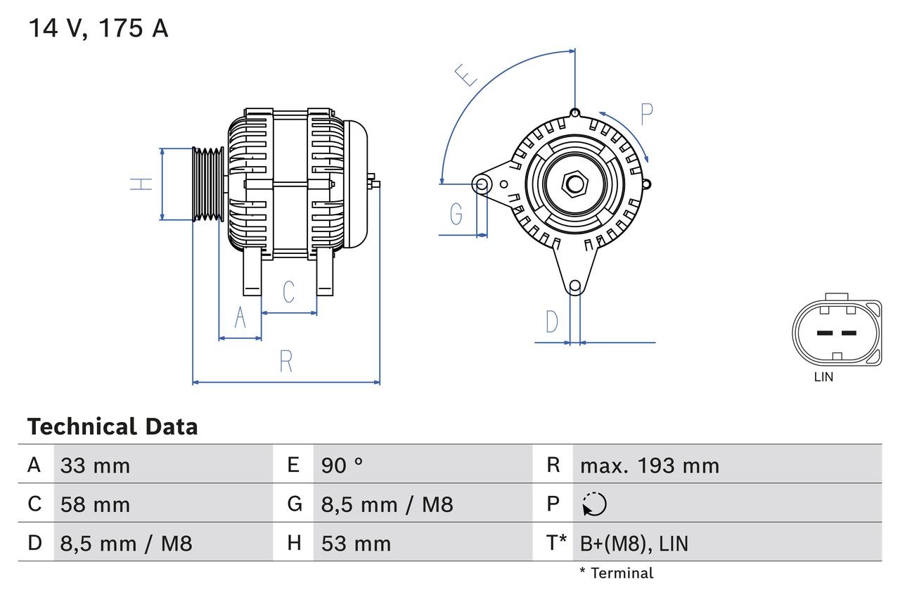 Alternator/Dynamo Bosch 0 986 081 850