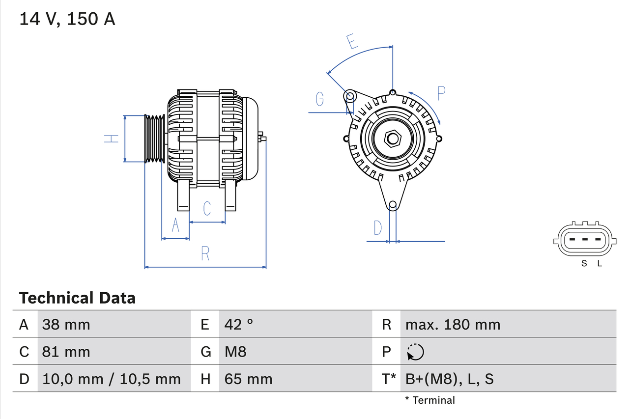 Alternator/Dynamo Bosch 0 986 081 960