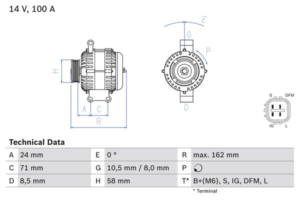 Alternator/Dynamo Bosch 0 986 082 080