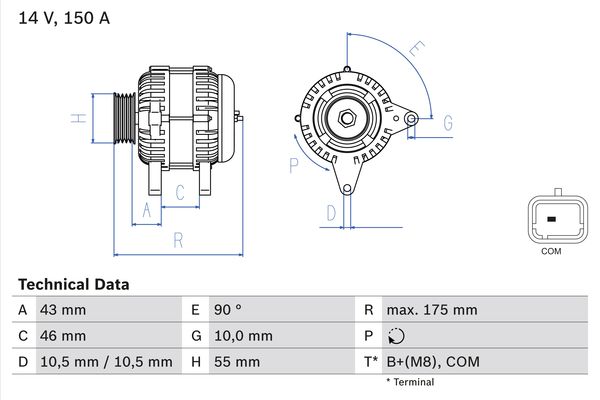 Alternator/Dynamo Bosch 0 986 082 240