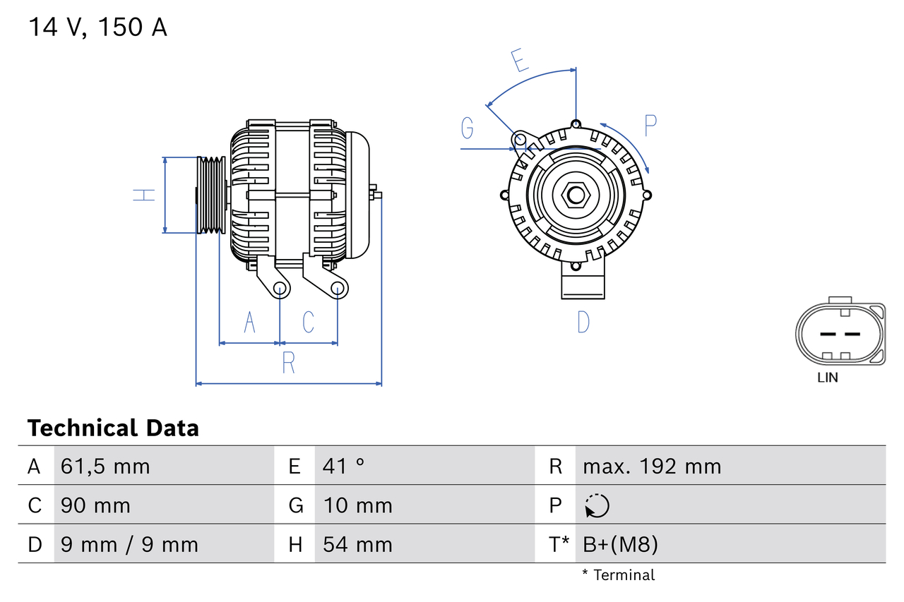 Alternator/Dynamo Bosch 0 986 082 610