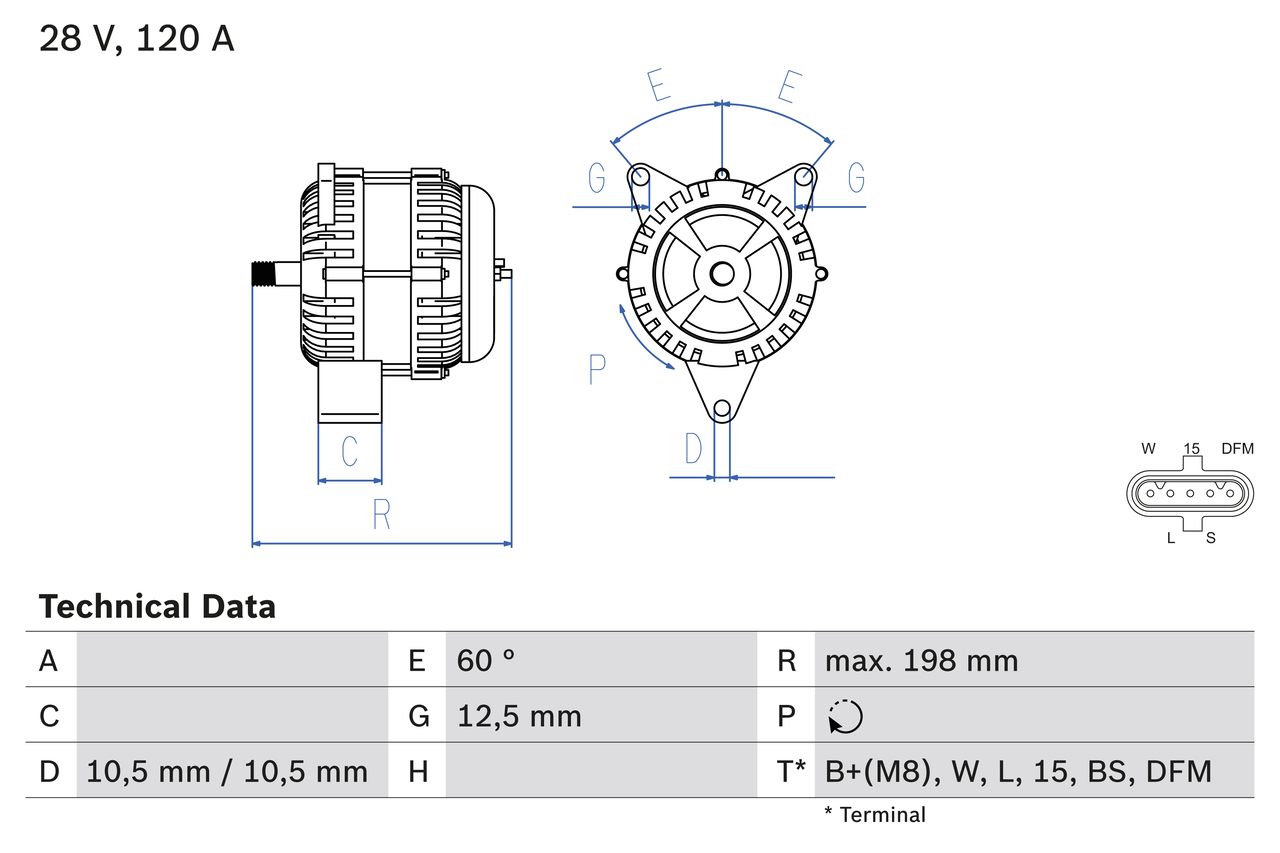 Alternator/Dynamo Bosch 0 986 082 930