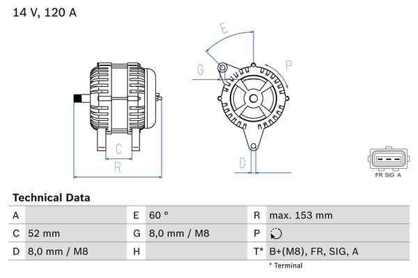 Alternator/Dynamo Bosch 0 986 083 080