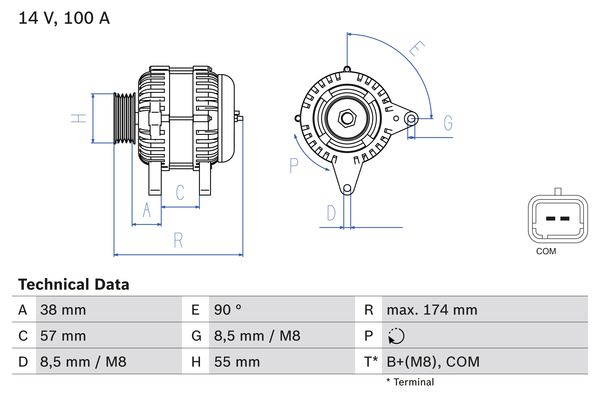 Alternator/Dynamo Bosch 0 986 083 200