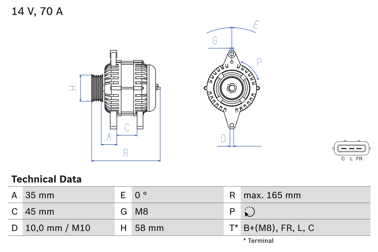 Alternator/Dynamo Bosch 0 986 083 780