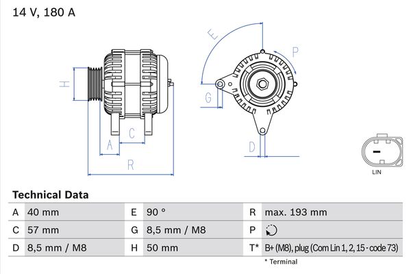 Alternator/Dynamo Bosch 0 986 083 850