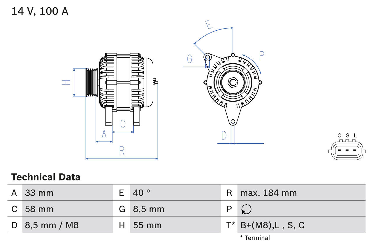 Alternator/Dynamo Bosch 0 986 084 020