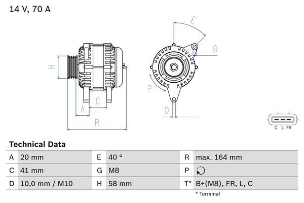 Alternator/Dynamo Bosch 0 986 084 040