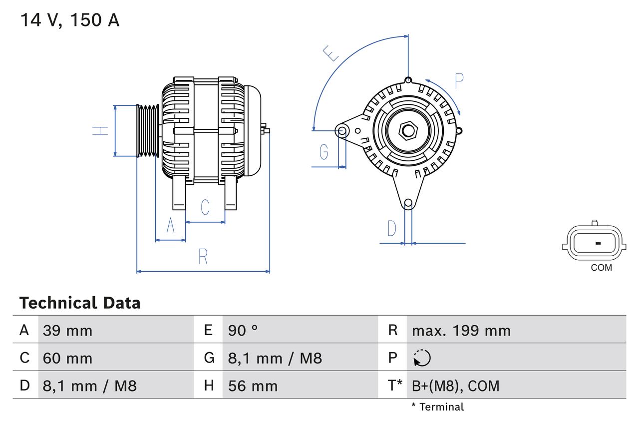 Alternator/Dynamo Bosch 0 986 084 070