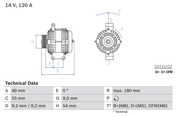 Alternator/Dynamo Bosch 0 986 084 160