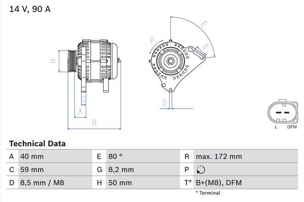 Alternator/Dynamo Bosch 0 986 084 320